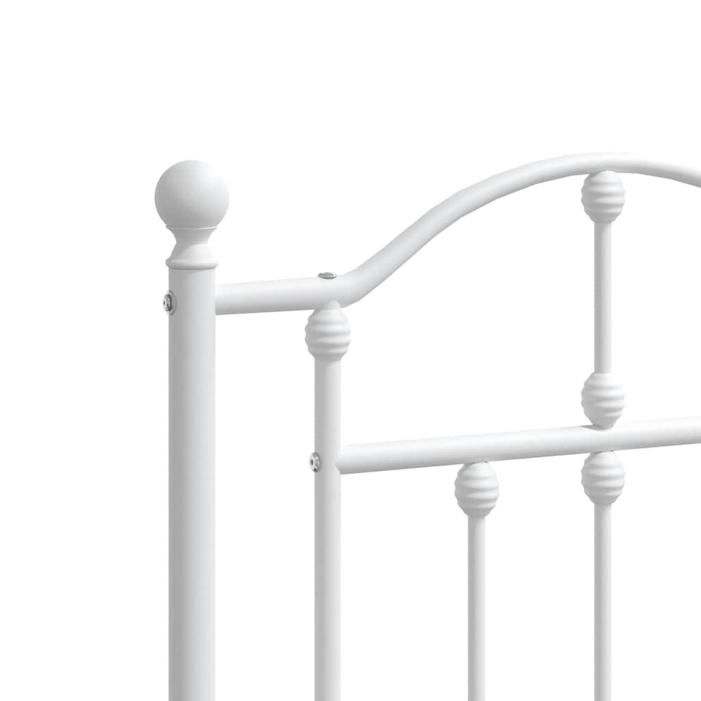 Giroletto con Testiera e Pediera Metallo Bianco 120x190 cm | homemem39