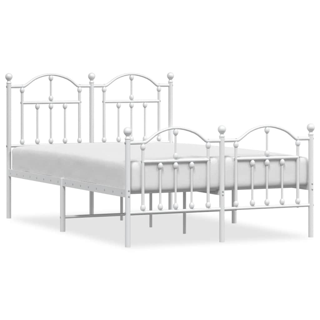 Giroletto con Testiera e Pediera Metallo Bianco 120x200 cm | homemem39