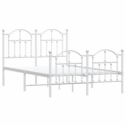Giroletto con Testiera e Pediera Metallo Bianco 120x200 cm | homemem39