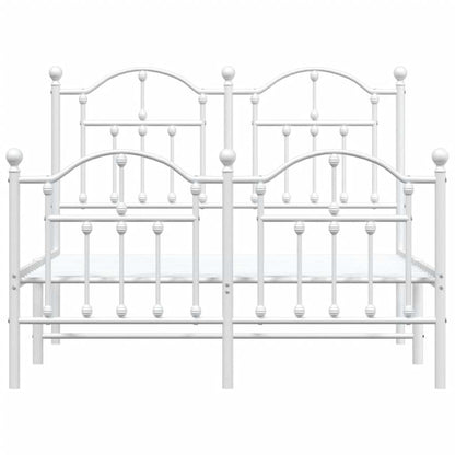 Giroletto con Testiera e Pediera Metallo Bianco 120x200 cm | homemem39