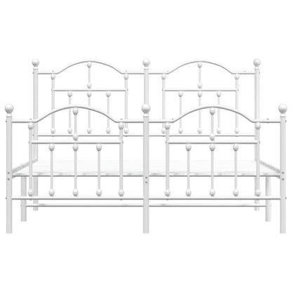 Giroletto con Testiera e Pediera Metallo Bianco 135x190 cm | homemem39