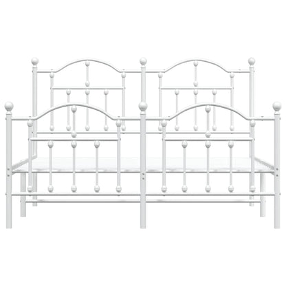 Giroletto con Testiera e Pediera Metallo Bianco 135x190 cm