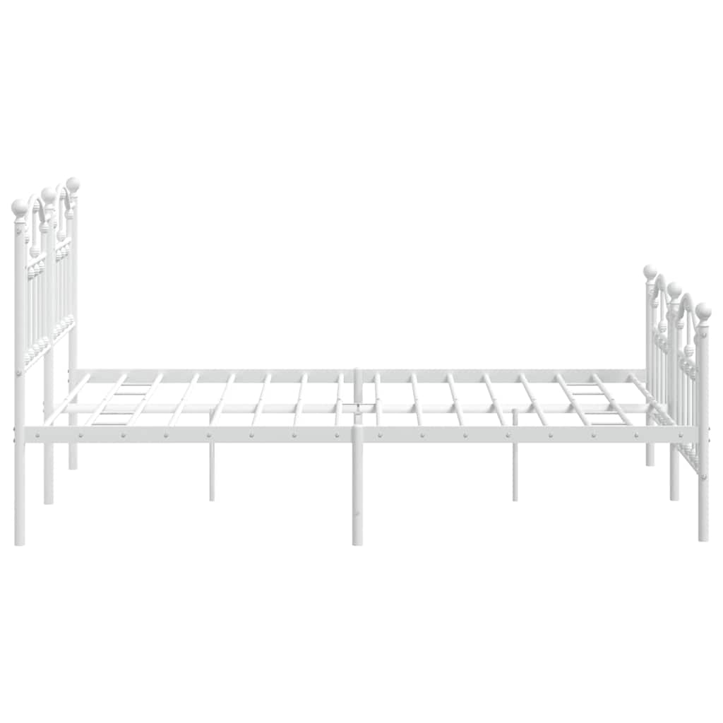 Giroletto con Testiera e Pediera Metallo Bianco 135x190 cm | homemem39