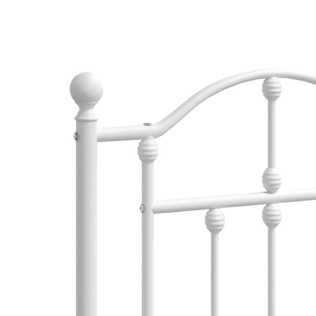 Giroletto con Testiera e Pediera Metallo Bianco 135x190 cm | homemem39