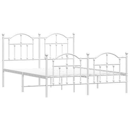 Giroletto con Testiera e Pediera Metallo Bianco 140x200 cm | homemem39