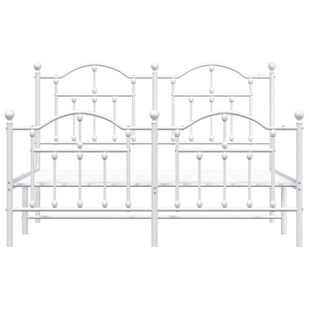 Giroletto con Testiera e Pediera Metallo Bianco 140x200 cm | homemem39
