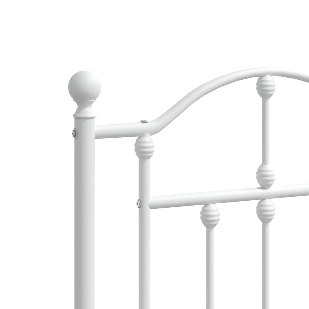 Giroletto con Testiera e Pediera Metallo Bianco 140x200 cm | homemem39