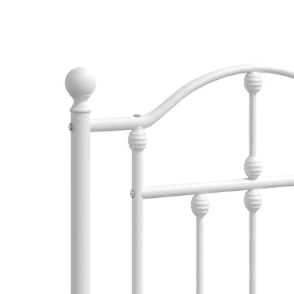 Giroletto con Testiera e Pediera Metallo Bianco 140x200 cm | homemem39