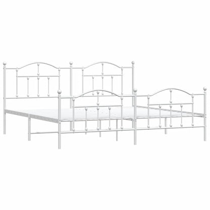 Giroletto con Testiera e Pediera Metallo Bianco 193x203 cm | homemem39