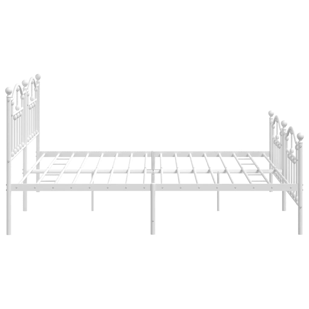 Giroletto con Testiera e Pediera Metallo Bianco 193x203 cm | homemem39
