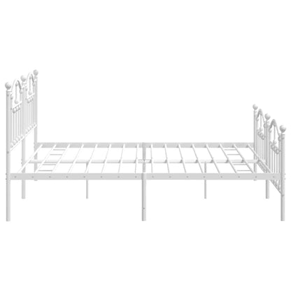 Giroletto con Testiera e Pediera Metallo Bianco 193x203 cm | homemem39