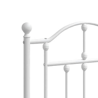 Giroletto con Testiera e Pediera Metallo Bianco 193x203 cm | homemem39