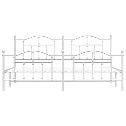 Giroletto con Testiera e Pediera Metallo Bianco 200x200 cm | homemem39