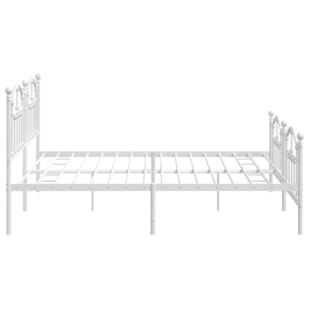 Giroletto con Testiera e Pediera Metallo Bianco 200x200 cm | homemem39