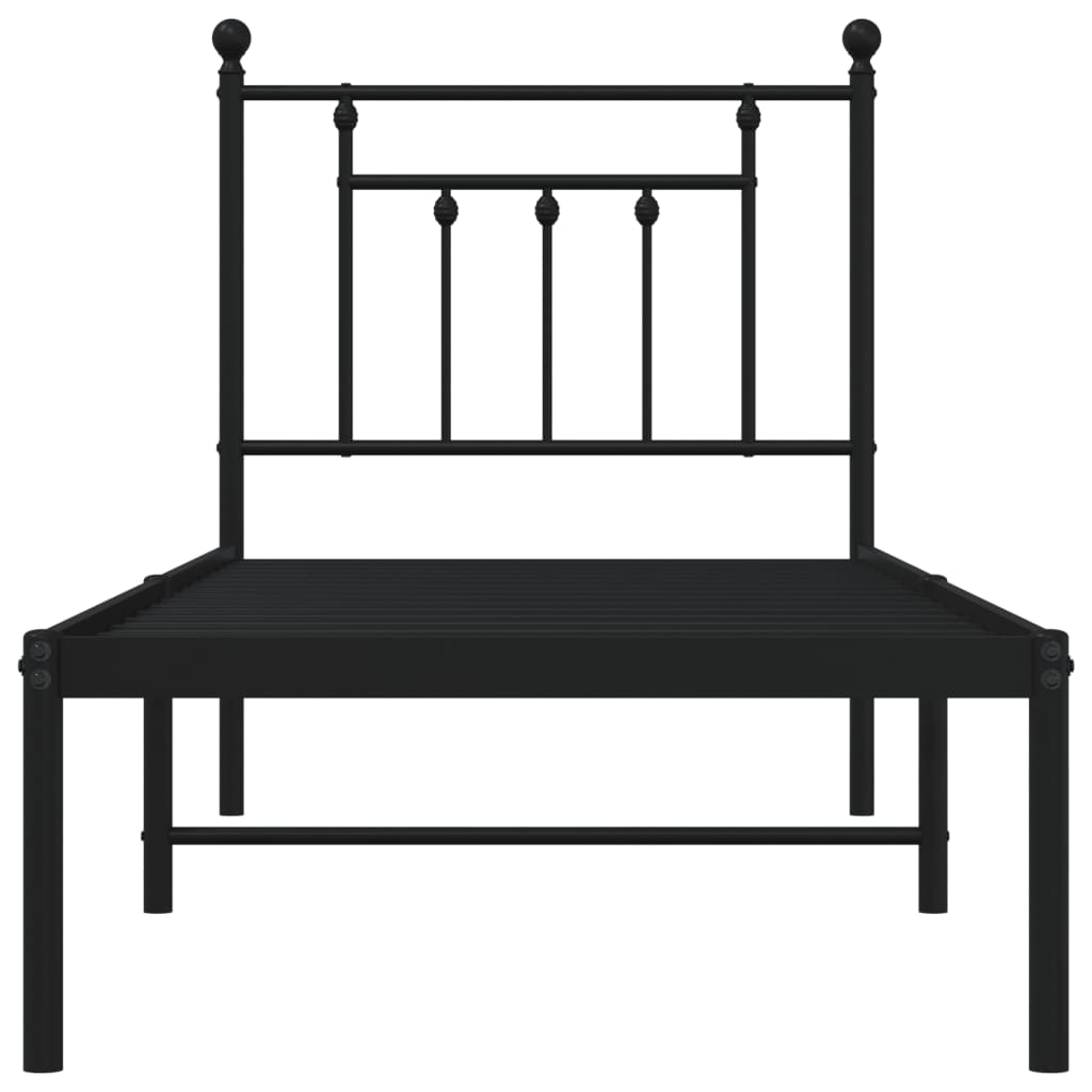Giroletto con Testiera in Metallo Nero 75x190 cm - homemem39