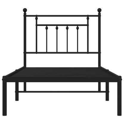 Giroletto con Testiera in Metallo Nero 90x190 cm - homemem39