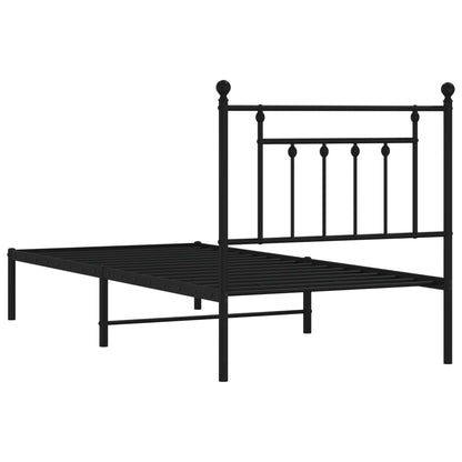 Giroletto con Testiera in Metallo Nero 90x190 cm - homemem39