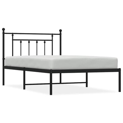 Giroletto con Testiera Metallo Nero 100x200 cm