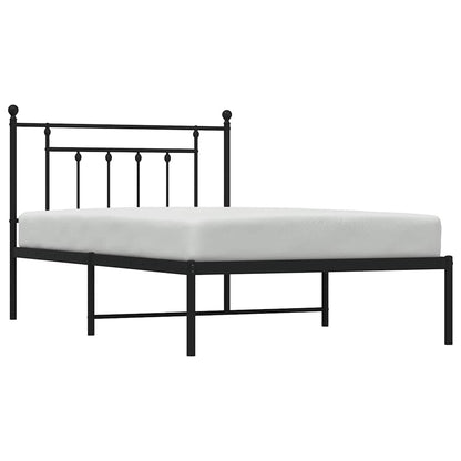 Giroletto con Testiera Metallo Nero 100x200 cm