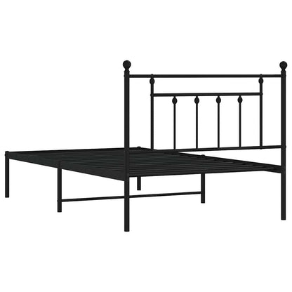 Giroletto con Testiera Metallo Nero 100x200 cm