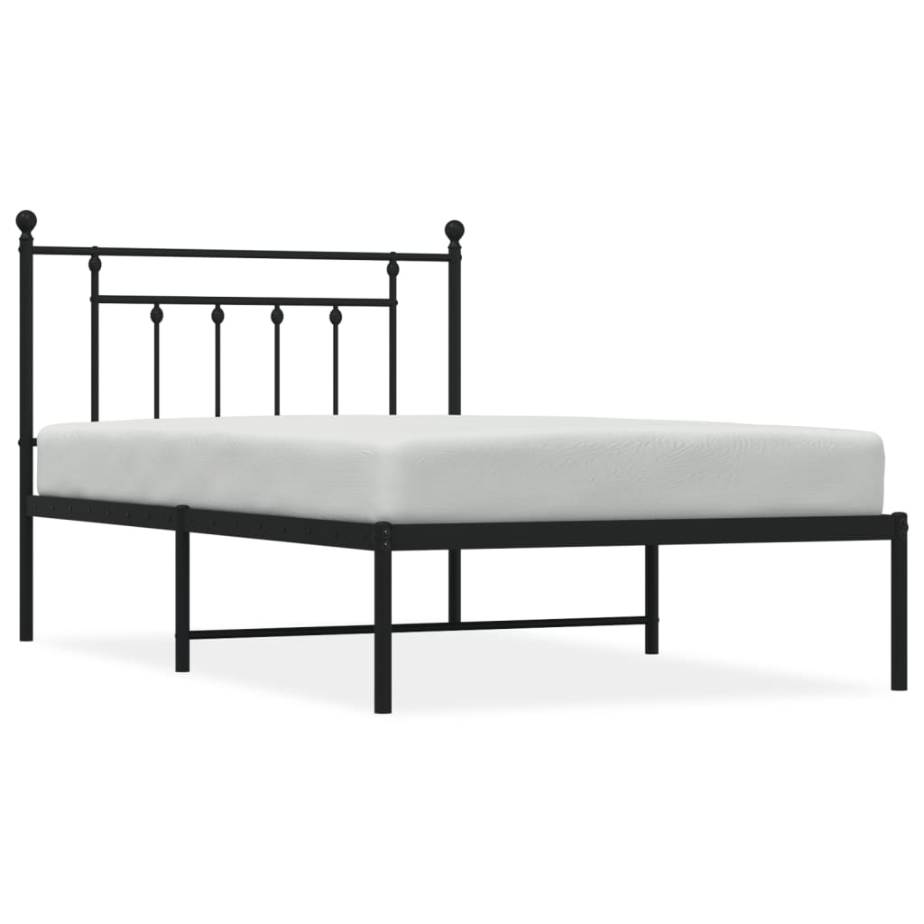 Giroletto con Testiera in Metallo Nero 107x203 cm - homemem39