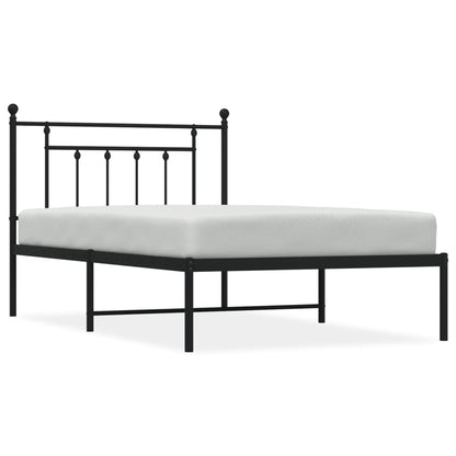 Giroletto con Testiera in Metallo Nero 107x203 cm - homemem39