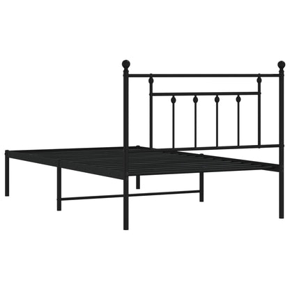 Giroletto con Testiera in Metallo Nero 107x203 cm - homemem39