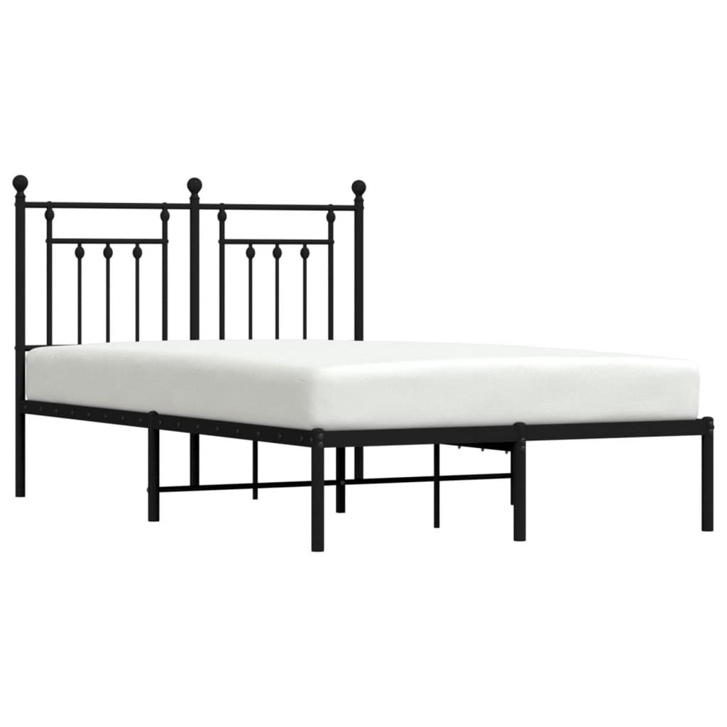 Giroletto con Testiera in Metallo Nero 120x190 cm | homemem39