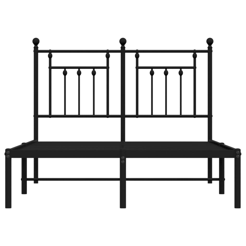 Giroletto con Testiera in Metallo Nero 120x190 cm | homemem39