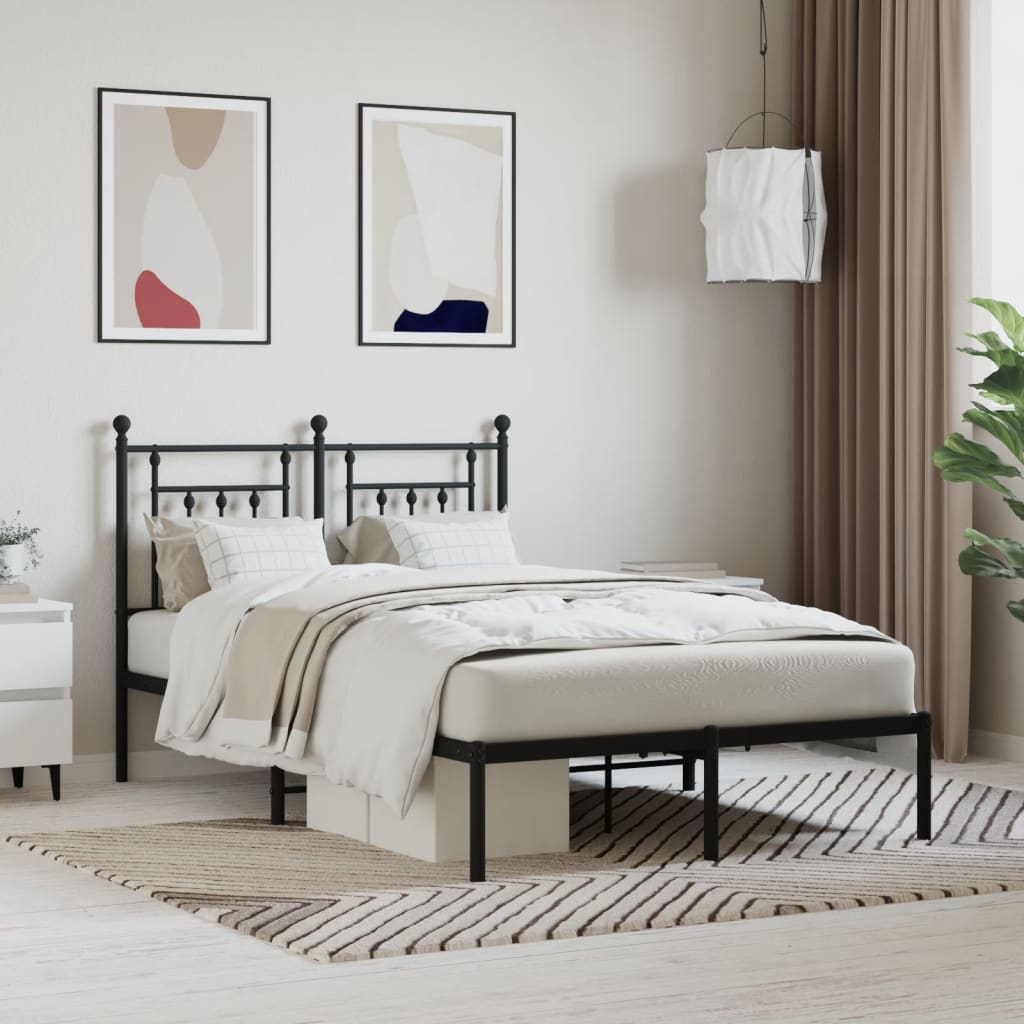 Giroletto con Testiera in Metallo Nero 120x190 cm | homemem39