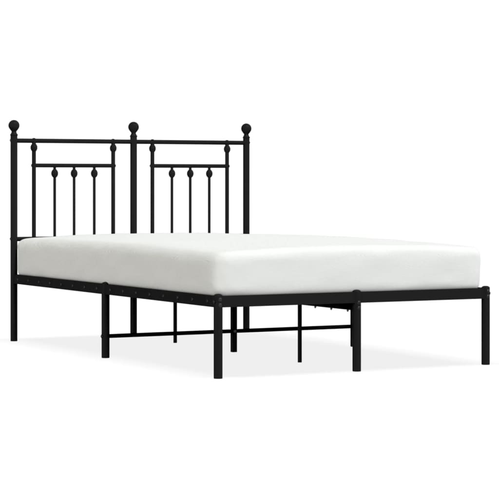 Giroletto con Testiera in Metallo Nero 120x200 cm | homemem39