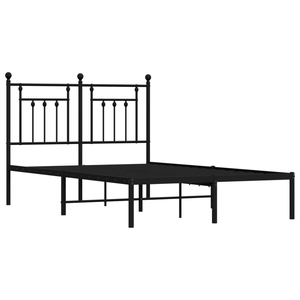 Giroletto con Testiera in Metallo Nero 120x200 cm | homemem39