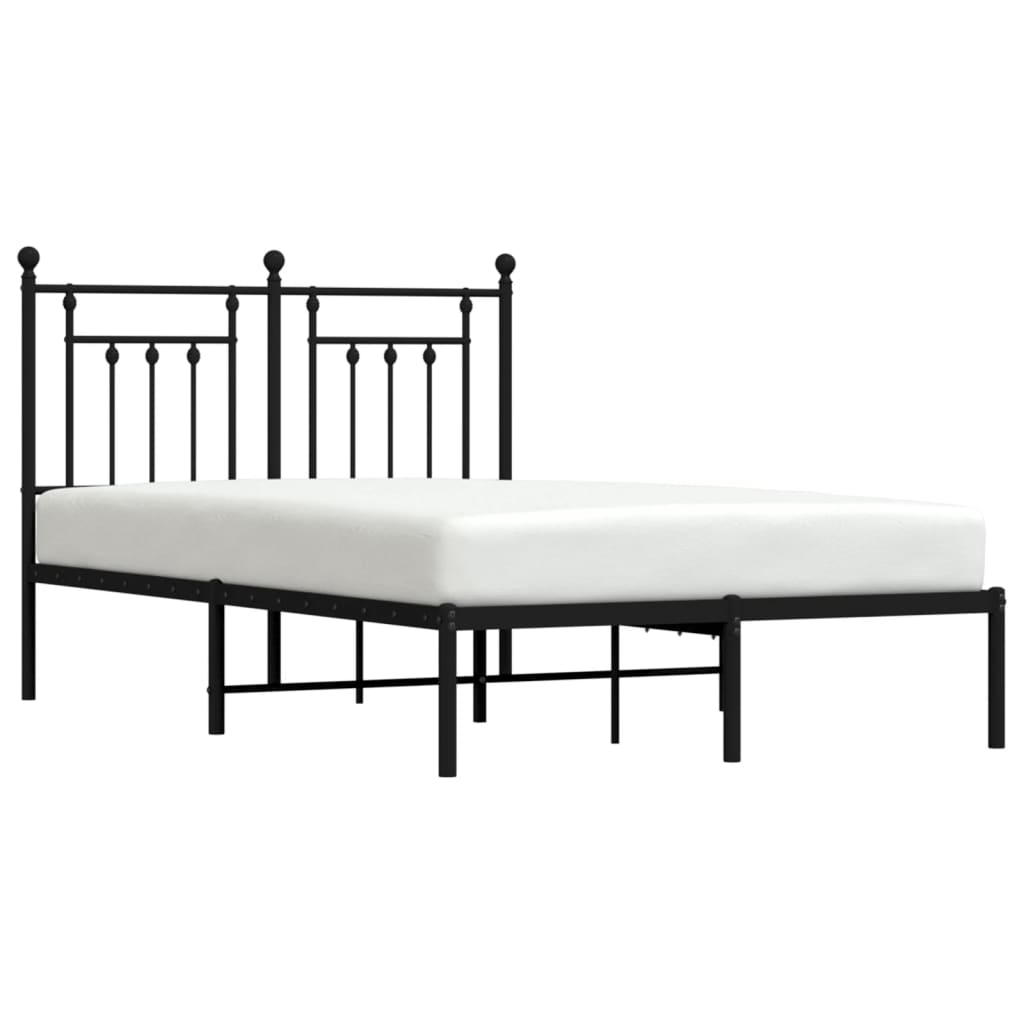Giroletto con Testiera in Metallo Nero 120x200 cm | homemem39