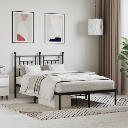 Giroletto con Testiera in Metallo Nero 120x200 cm | homemem39