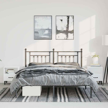 Giroletto con Testiera in Metallo Nero 135x190 cm