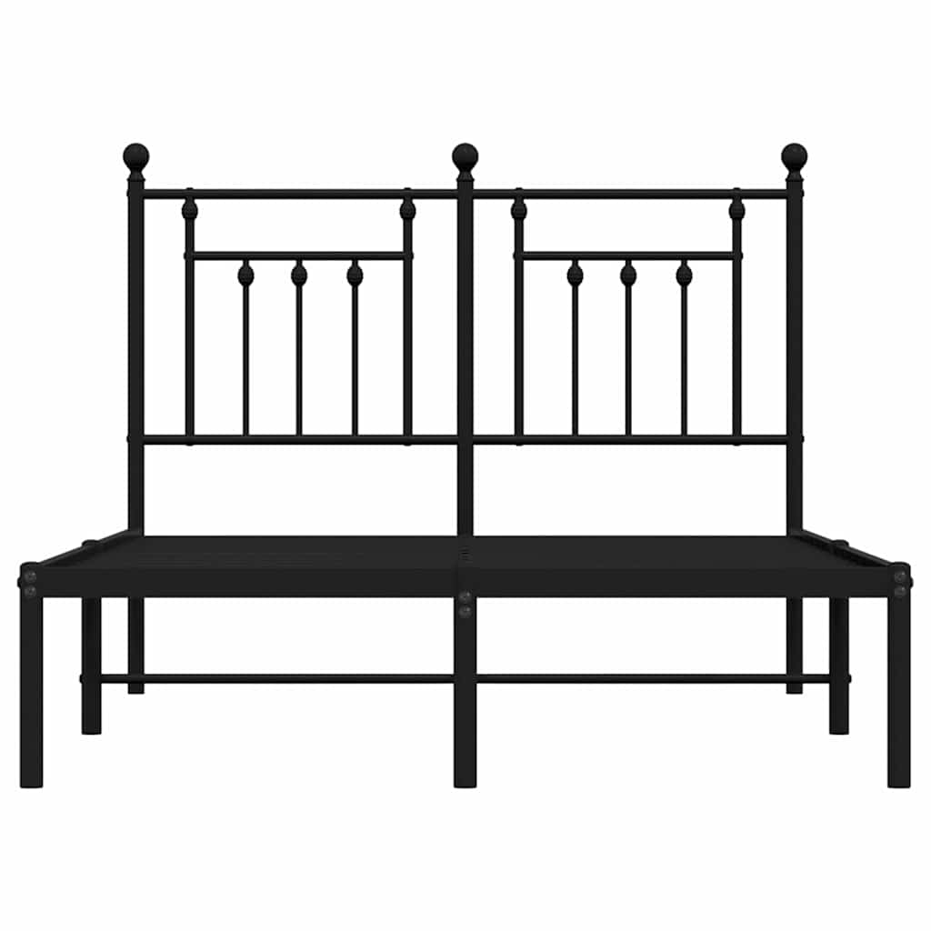 Giroletto con Testiera in Metallo Nero 135x190 cm