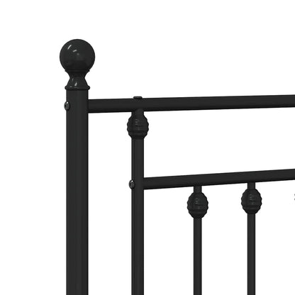 Giroletto con Testiera in Metallo Nero 135x190 cm
