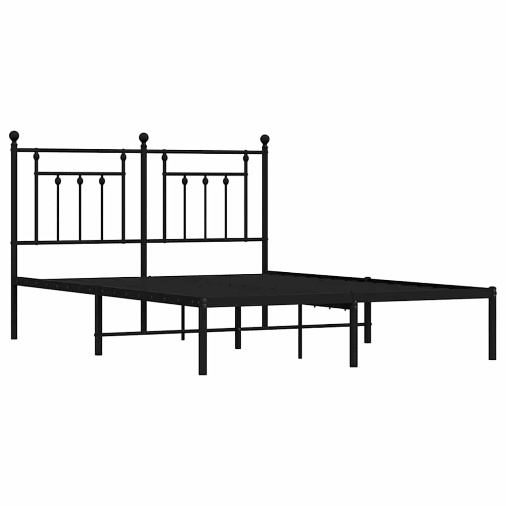 Giroletto con Testiera in Metallo Nero 140x190 cm | homemem39