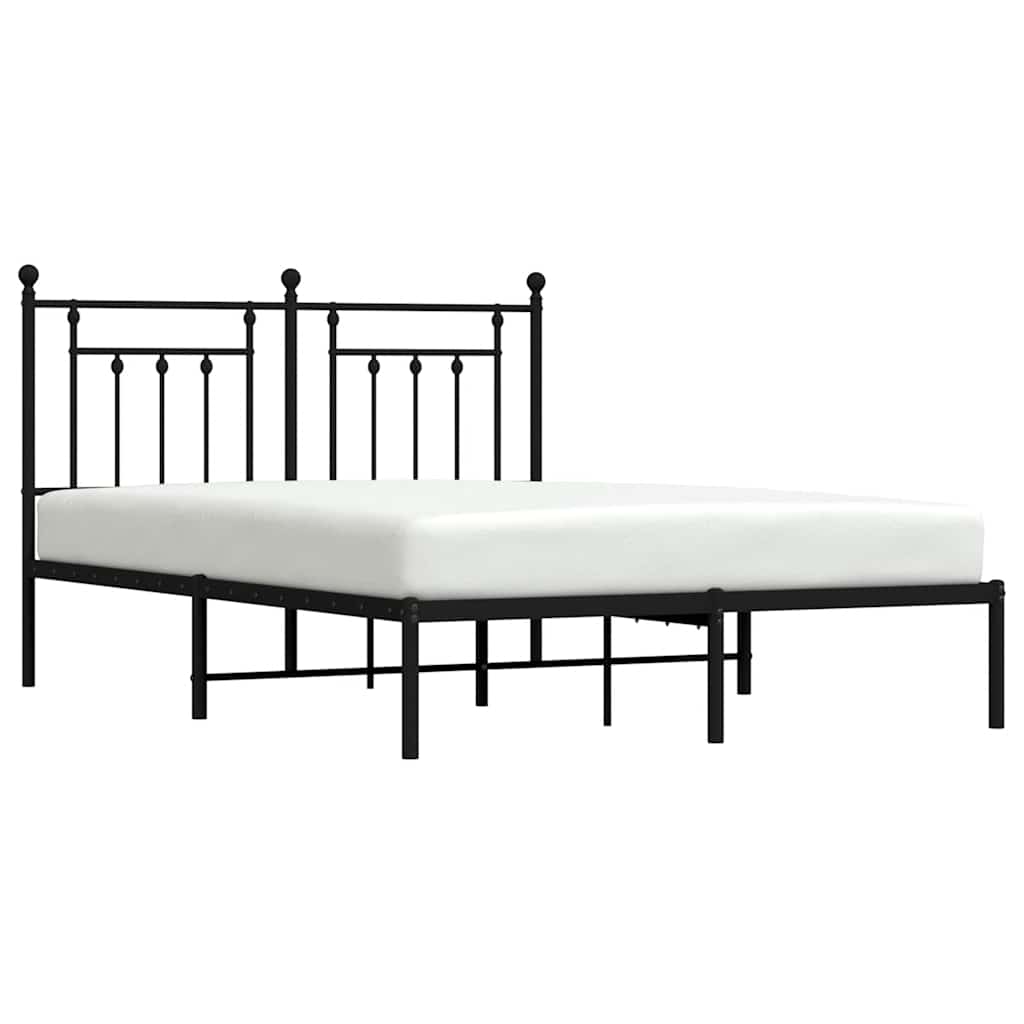 Giroletto con Testiera in Metallo Nero 140x190 cm | homemem39