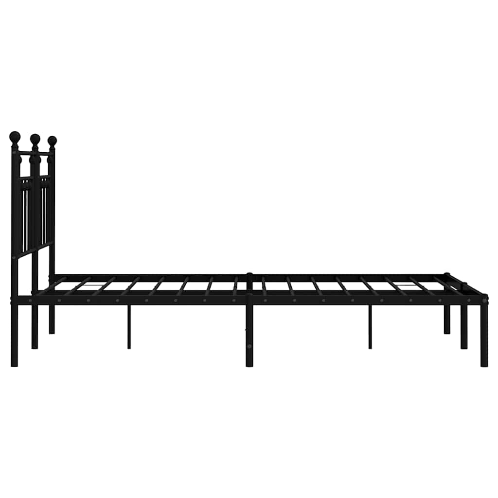 Giroletto con Testiera in Metallo Nero 140x190 cm | homemem39