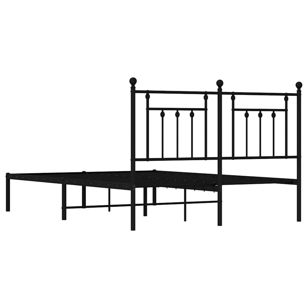Giroletto con Testiera in Metallo Nero 140x190 cm | homemem39