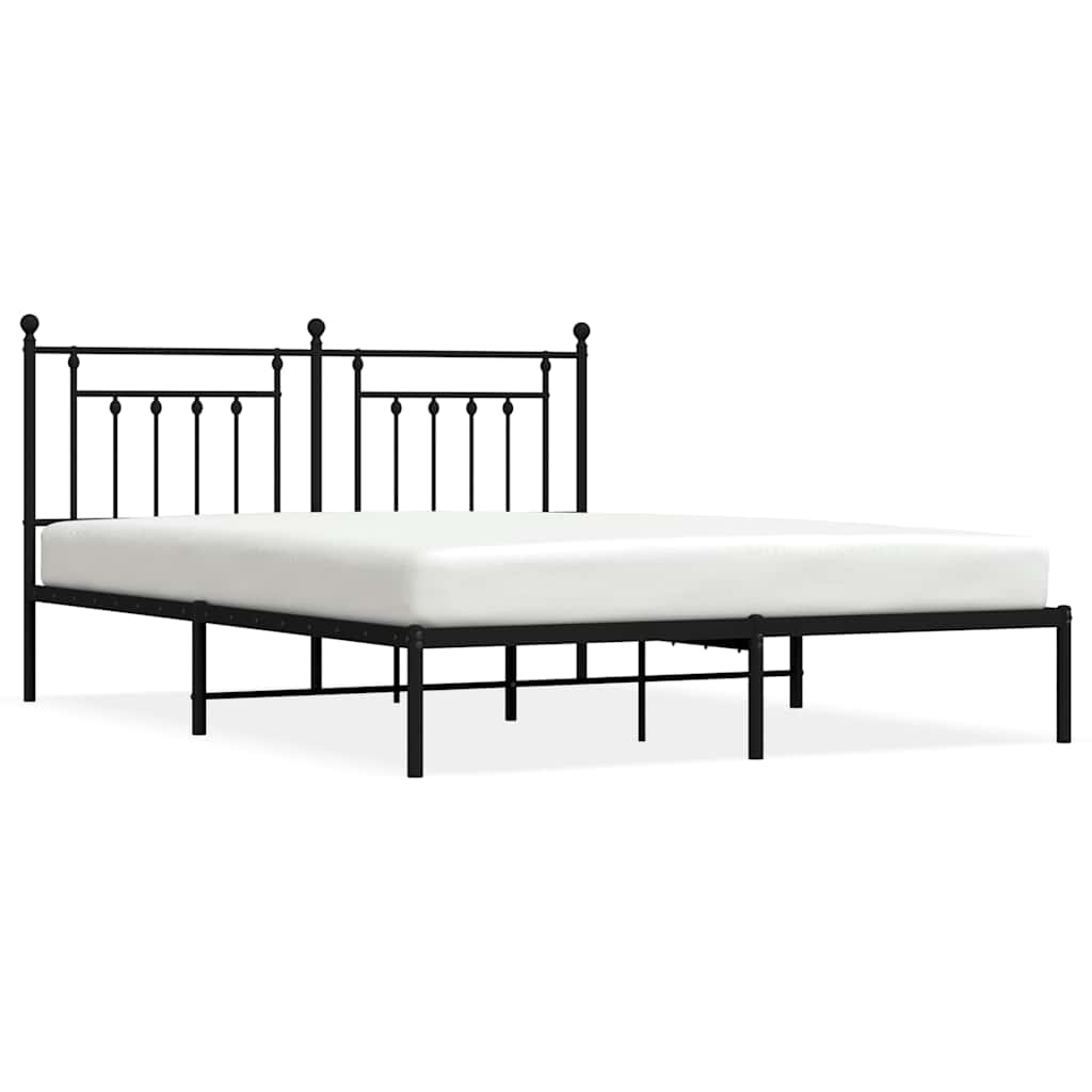 Giroletto con Testiera in Metallo Nero 183x213 cm | homemem39