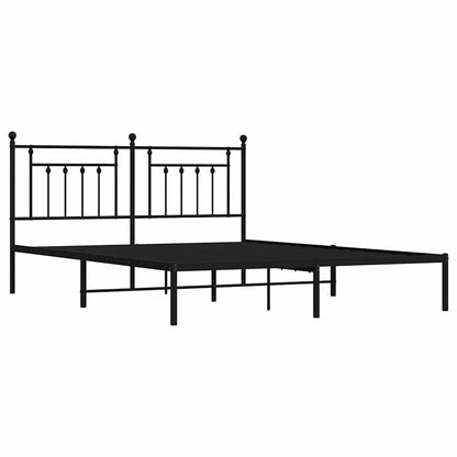 Giroletto con Testiera in Metallo Nero 183x213 cm | homemem39