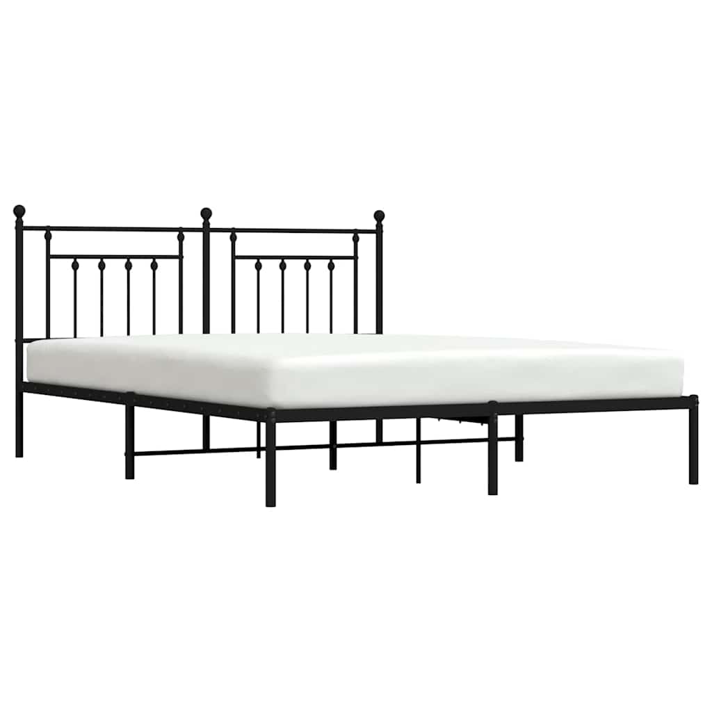 Giroletto con Testiera in Metallo Nero 183x213 cm | homemem39