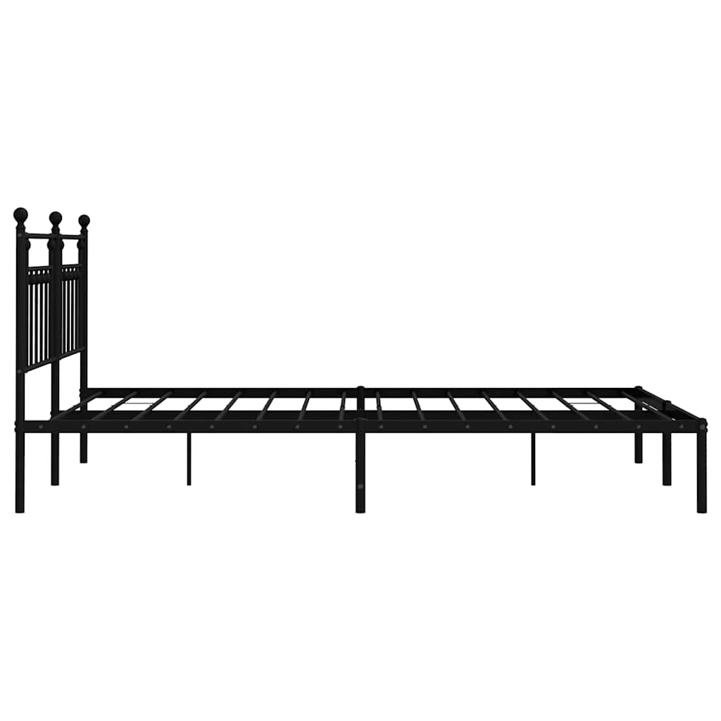 Giroletto con Testiera in Metallo Nero 183x213 cm | homemem39