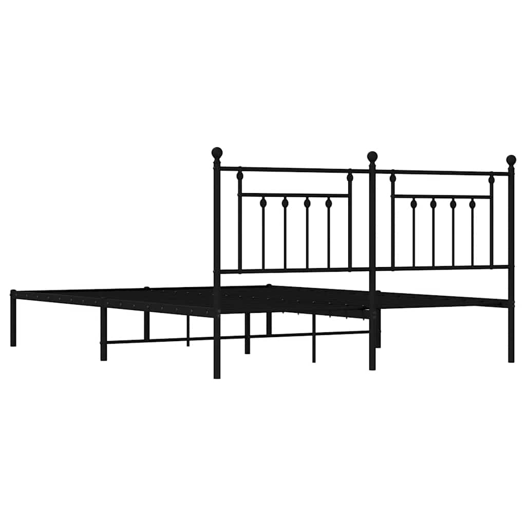 Giroletto con Testiera in Metallo Nero 183x213 cm | homemem39