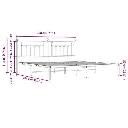 Giroletto con Testiera in Metallo Nero 193x203 cm - homemem39