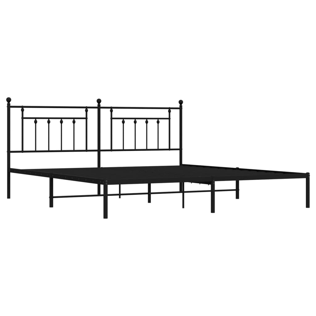 Giroletto con Testiera in Metallo Nero 200x200 cm | homemem39