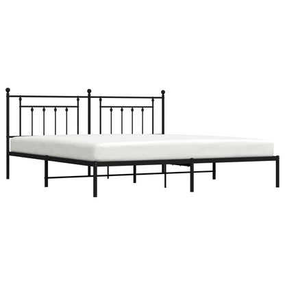 Giroletto con Testiera in Metallo Nero 200x200 cm | homemem39