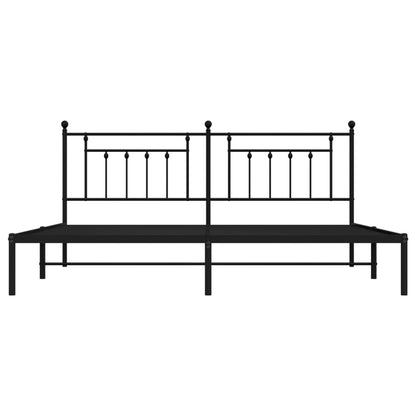 Giroletto con Testiera in Metallo Nero 200x200 cm | homemem39